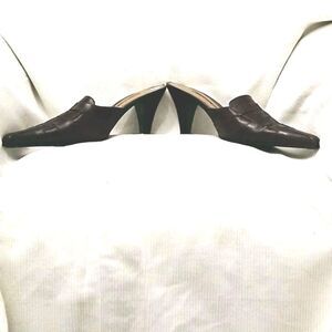 Vintage 'Milano Bags' Brown Pointed Toe Slide In Heels